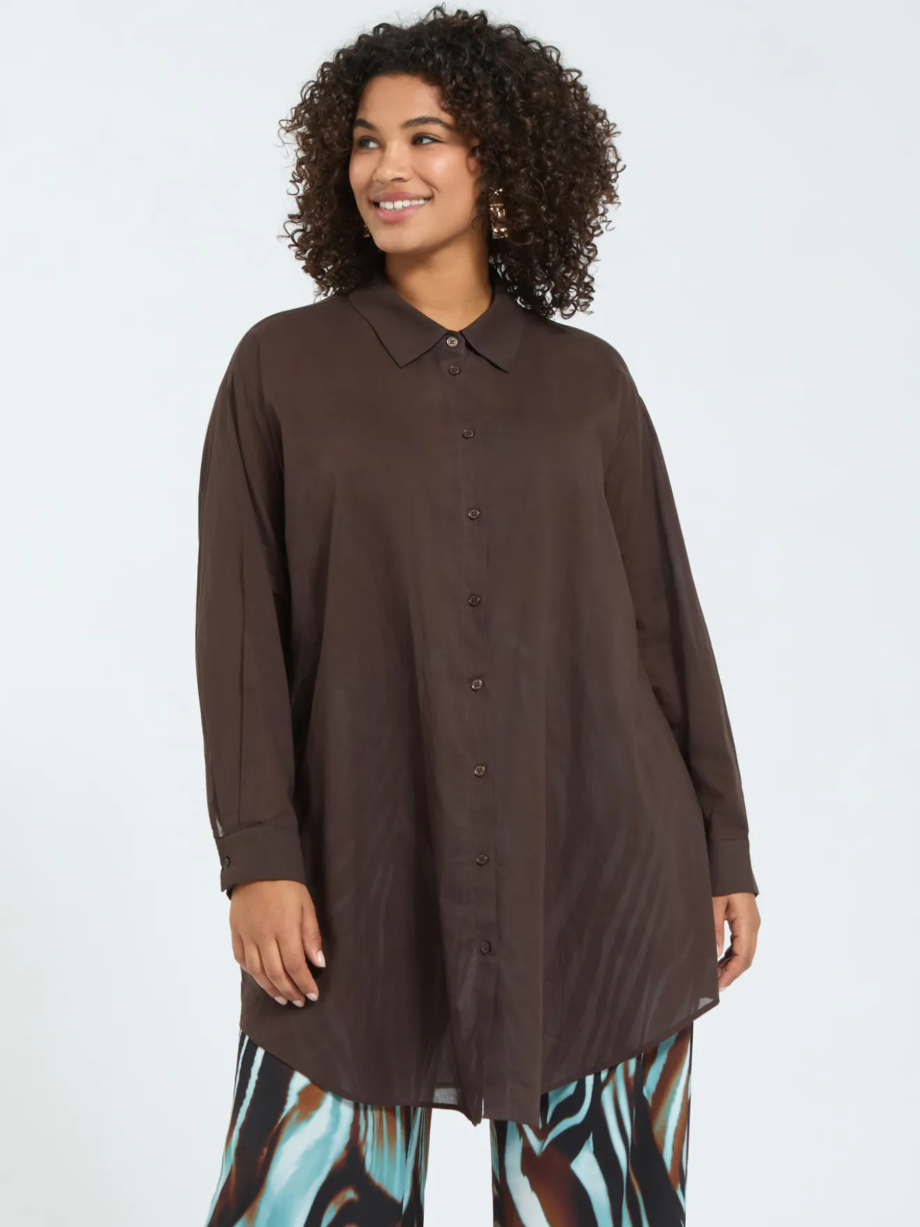 Camicia lunga in cotone