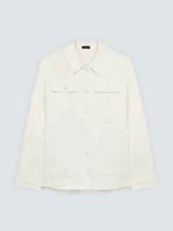 Camicia shacket con ricami floreali