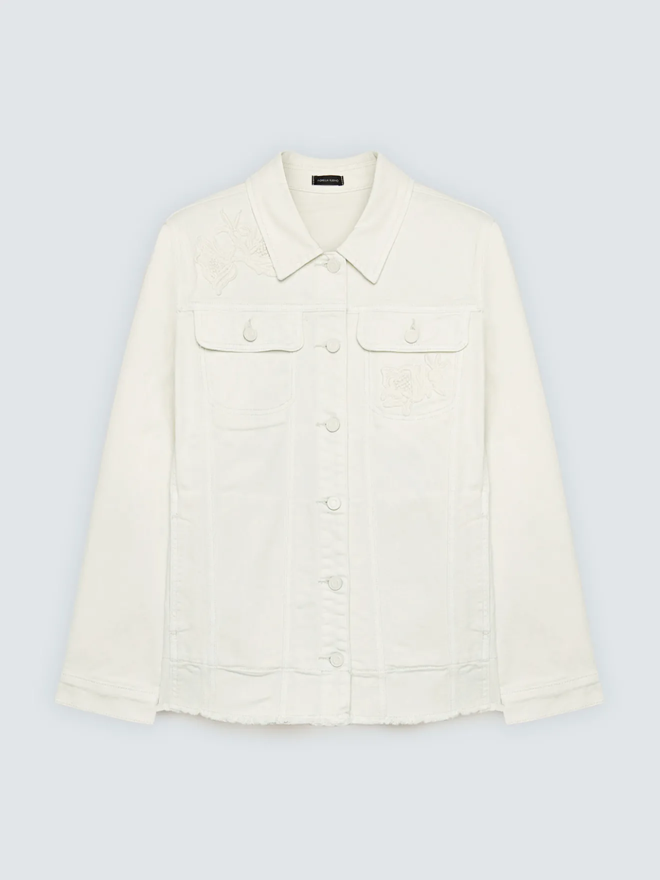 Camicia shacket con ricami floreali