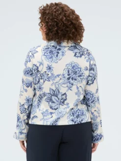 Camicia stampa floreale con nodo