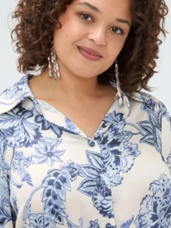 Camicia stampa floreale con nodo