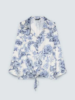 Camicia stampa floreale con nodo