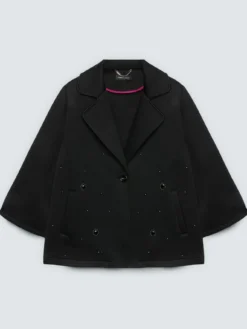 Cappotto corto in scuba doppiopetto