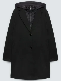 Cappotto in scuba con davantino rimovibile