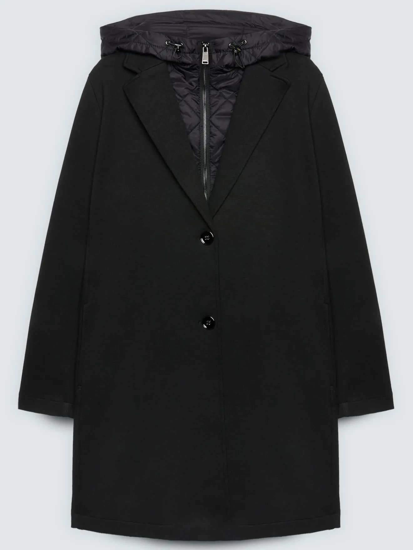 Cappotto in scuba con davantino rimovibile