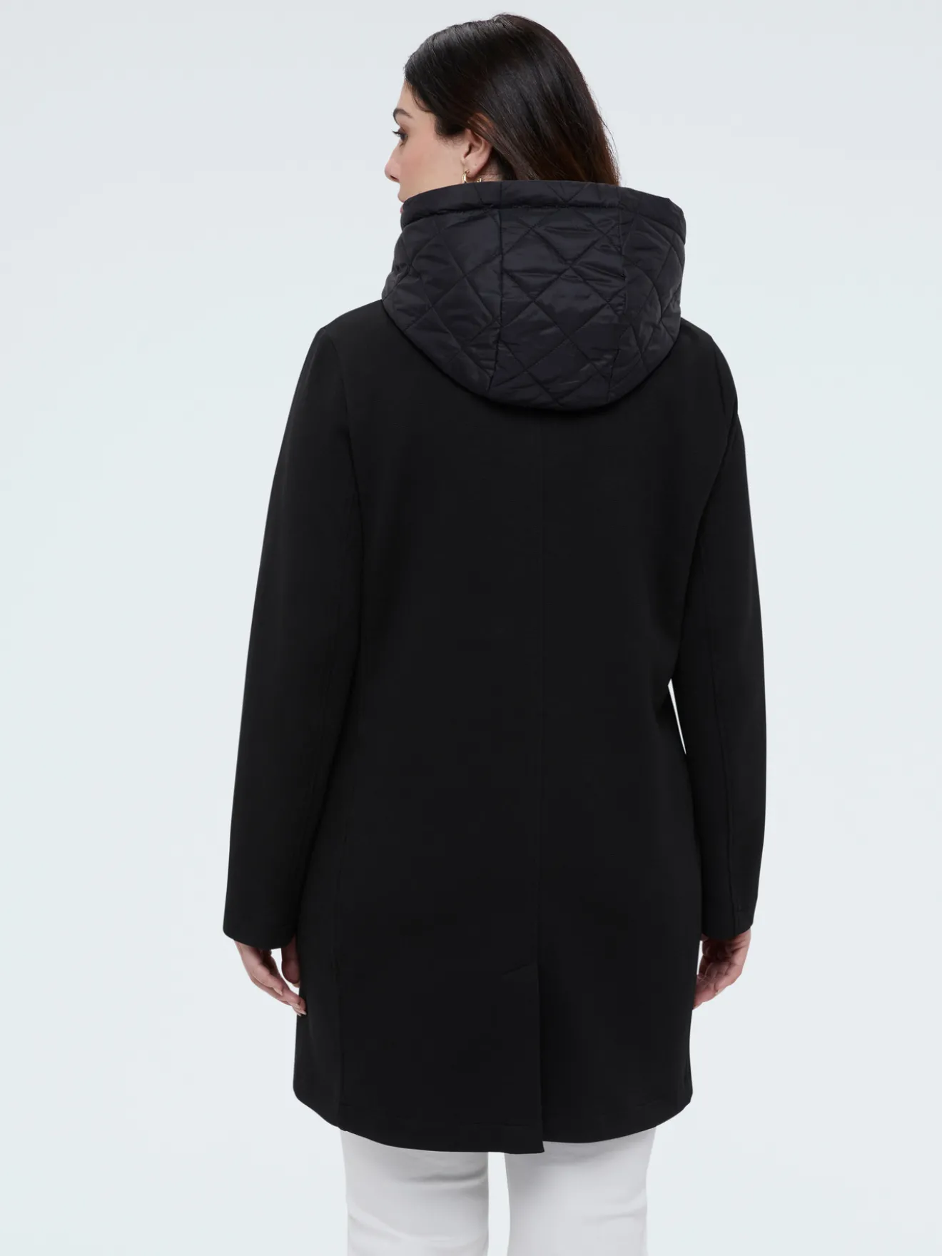 Cappotto in scuba con davantino rimovibile