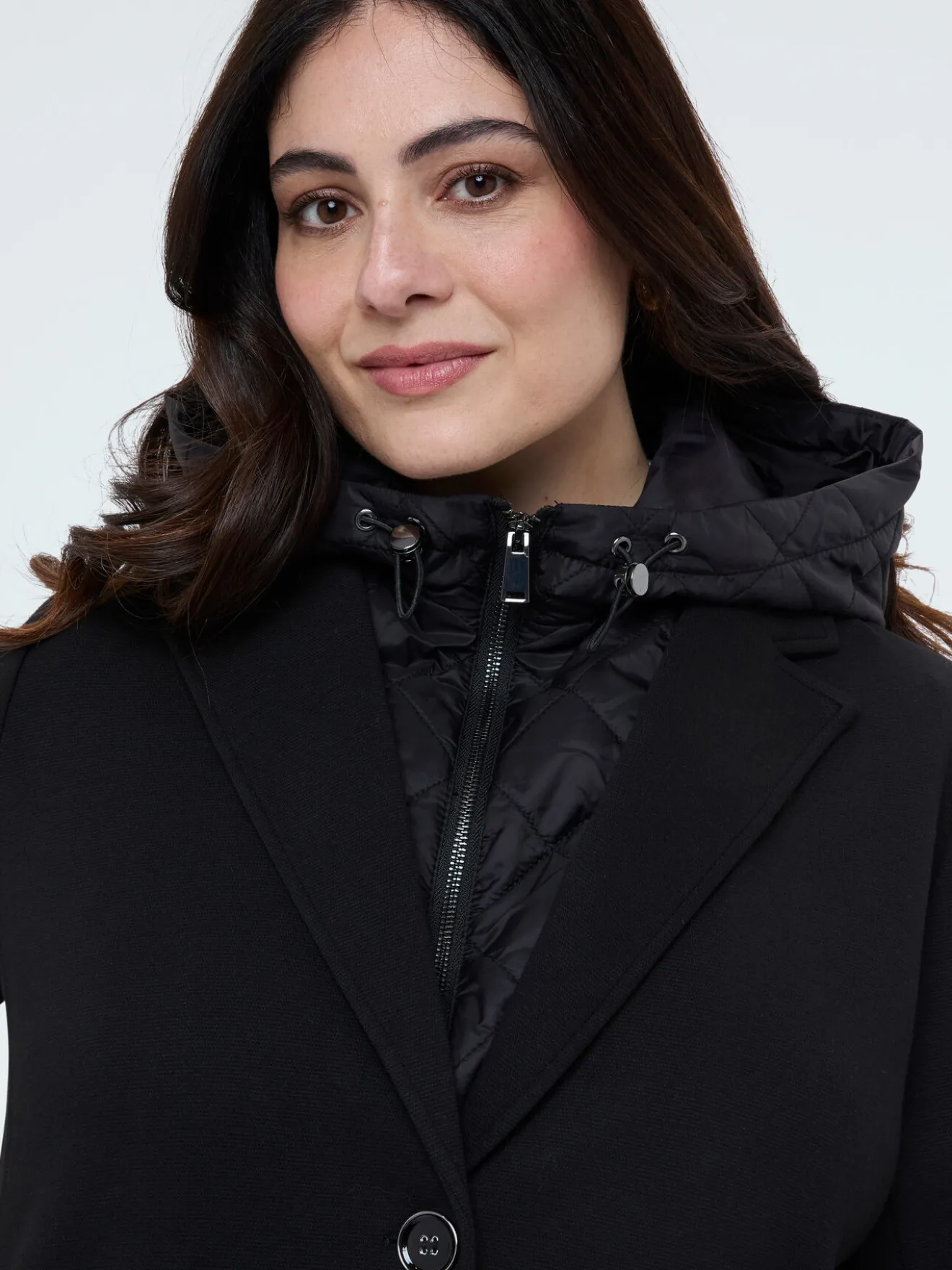Cappotto in scuba con davantino rimovibile