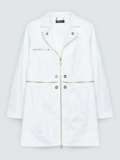 Cappotto soft touch con zip decorative