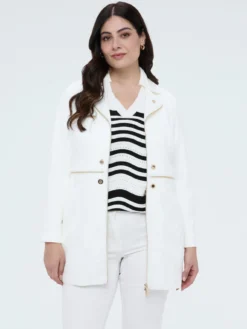 Cappotto soft touch con zip decorative