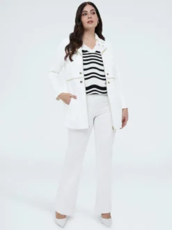 Cappotto soft touch con zip decorative