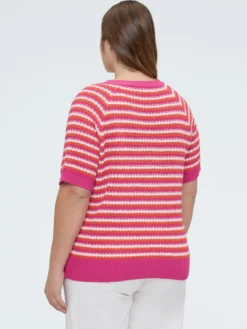 Cardigan a righe in misto cotone