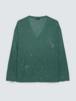 Cardigan con applicazioni luminose