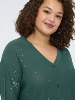 Cardigan con applicazioni luminose