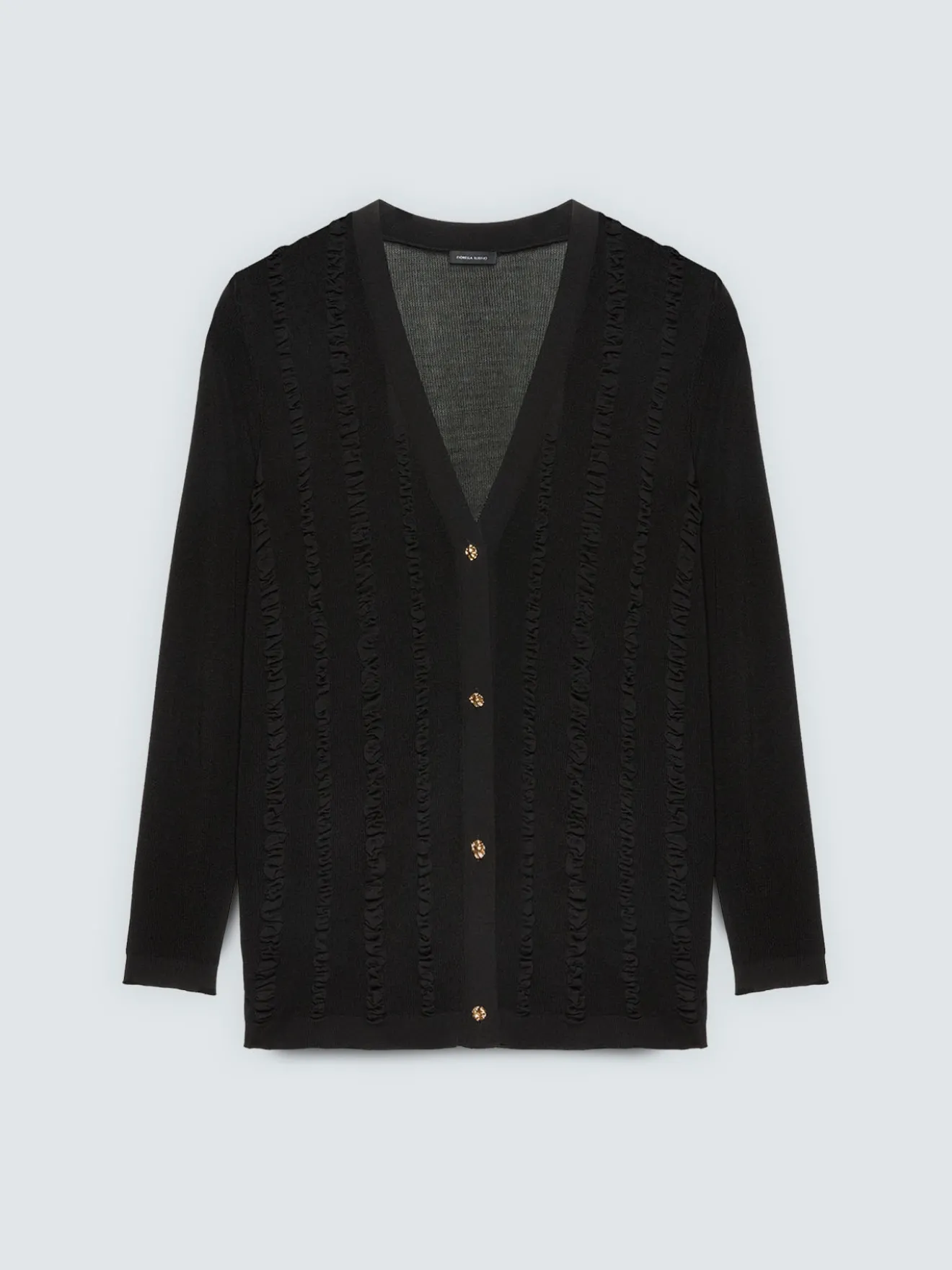 Cardigan con micro rouches
