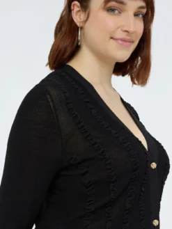 Cardigan con micro rouches