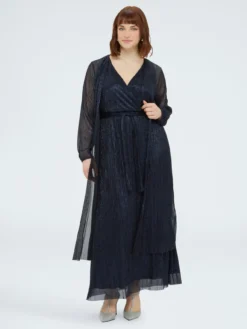 Cardigan coprispalle in plissè lurex