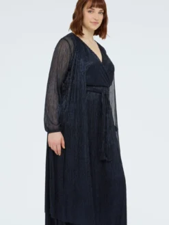 Cardigan coprispalle in plissè lurex