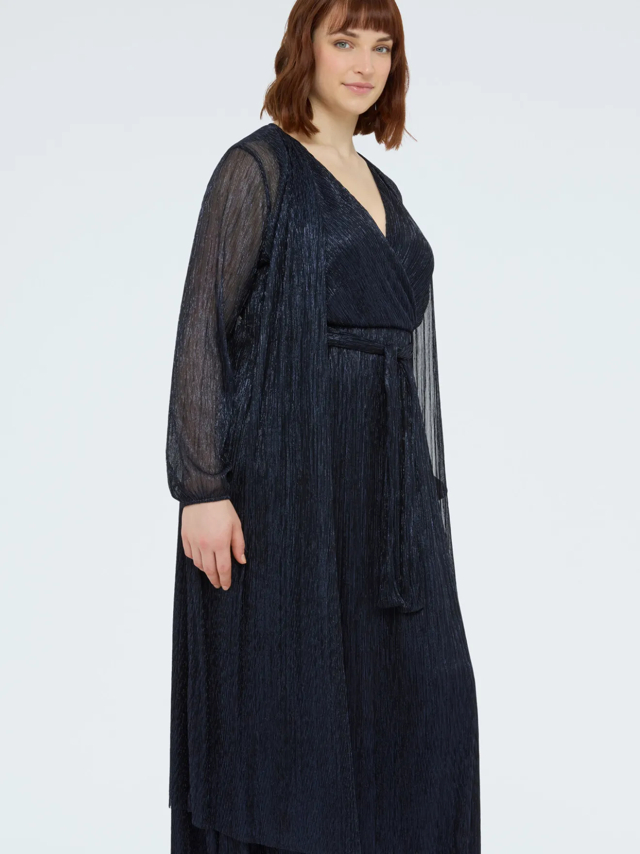 Cardigan coprispalle in plissè lurex