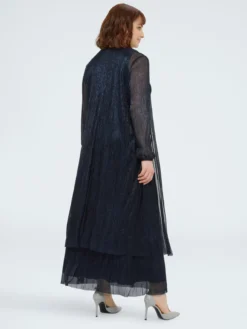 Cardigan coprispalle in plissè lurex