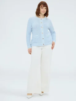 Cardigan in maglia lavorata a righe