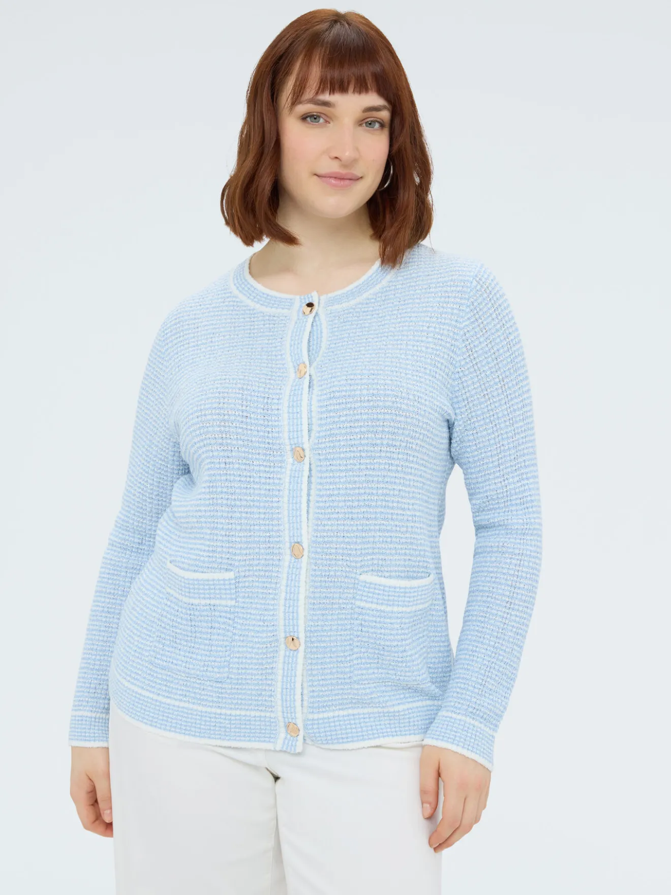 Cardigan in maglia lavorata a righe