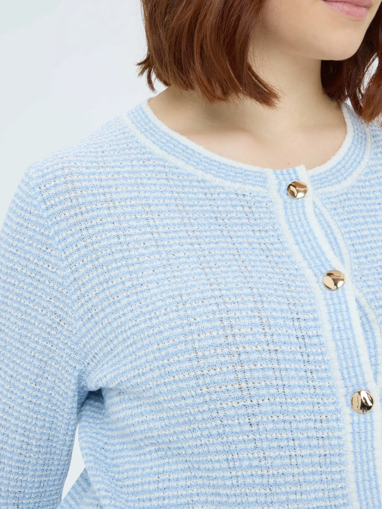 Cardigan in maglia lavorata a righe