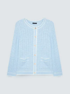 Cardigan in maglia lavorata a righe