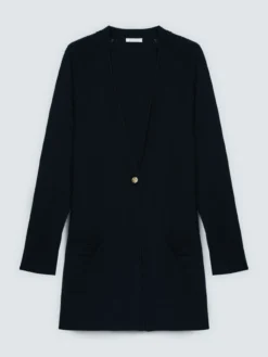 Cardigan lungo con scollo a V in maglia fine