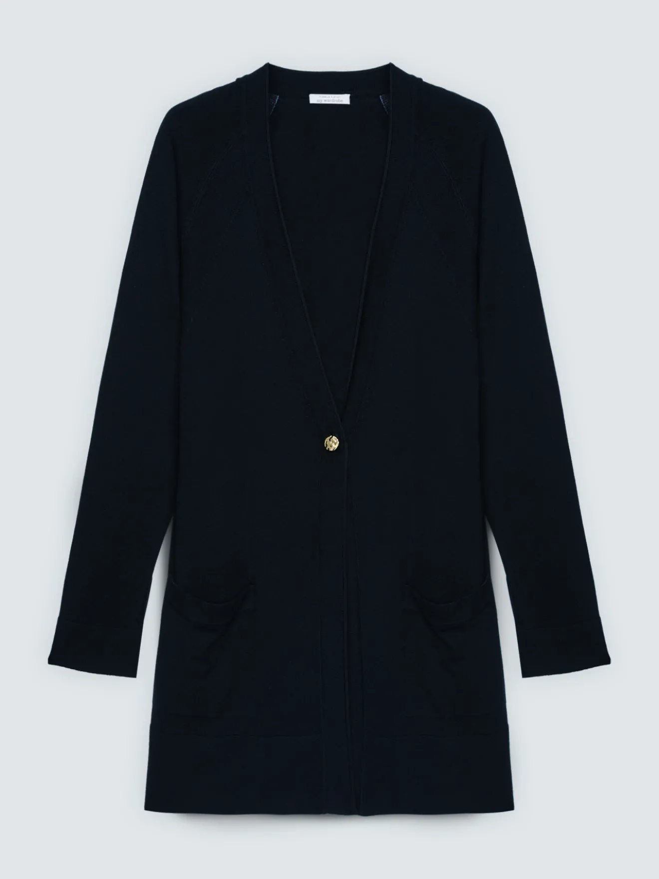 Cardigan lungo con scollo a V in maglia fine