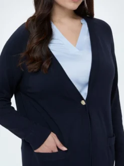 Cardigan lungo con scollo a V in maglia fine
