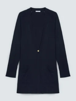 Cardigan lungo con scollo a V in maglia fine