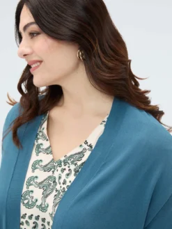 Cardigan lungo in maglia fine misto viscosa