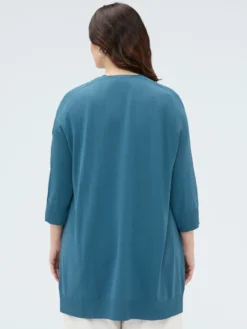Cardigan lungo in maglia fine misto viscosa