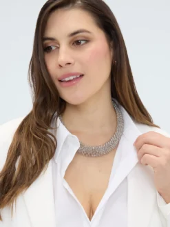 Collana a spirale argentata