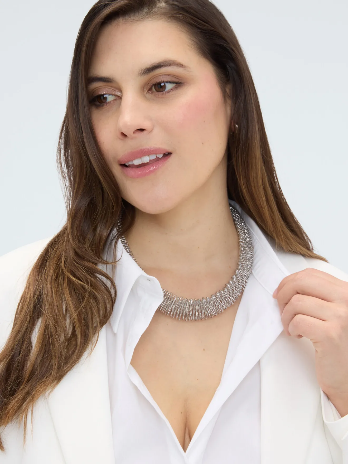 Collana a spirale argentata