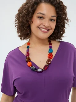 Collana con pietre multicolore