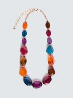 Collana con pietre multicolore