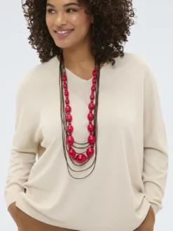 Collana con sfere rosse e cordini