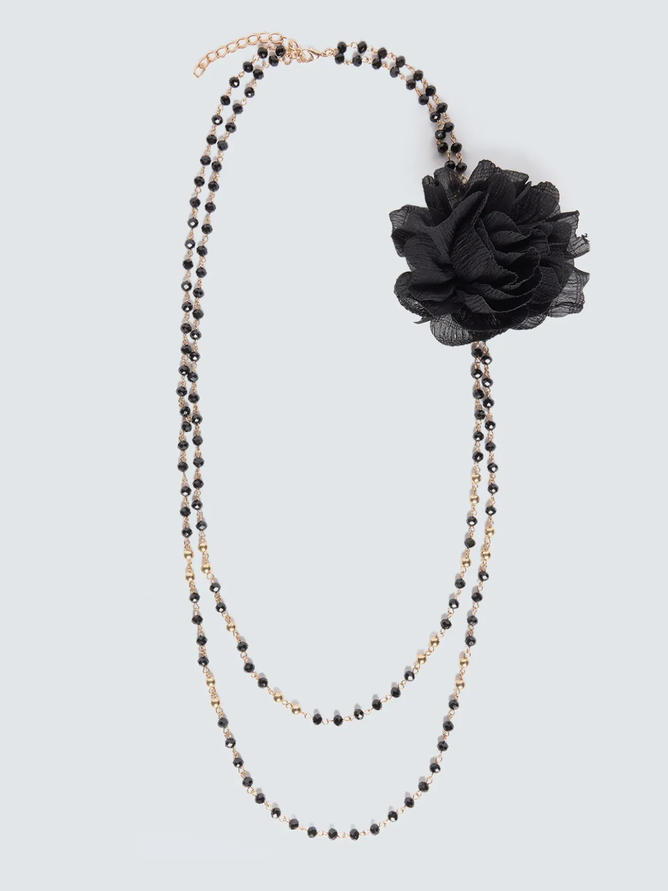 Collana con spilla fiore in tulle