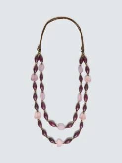 Collana doppio filo con perle miste
