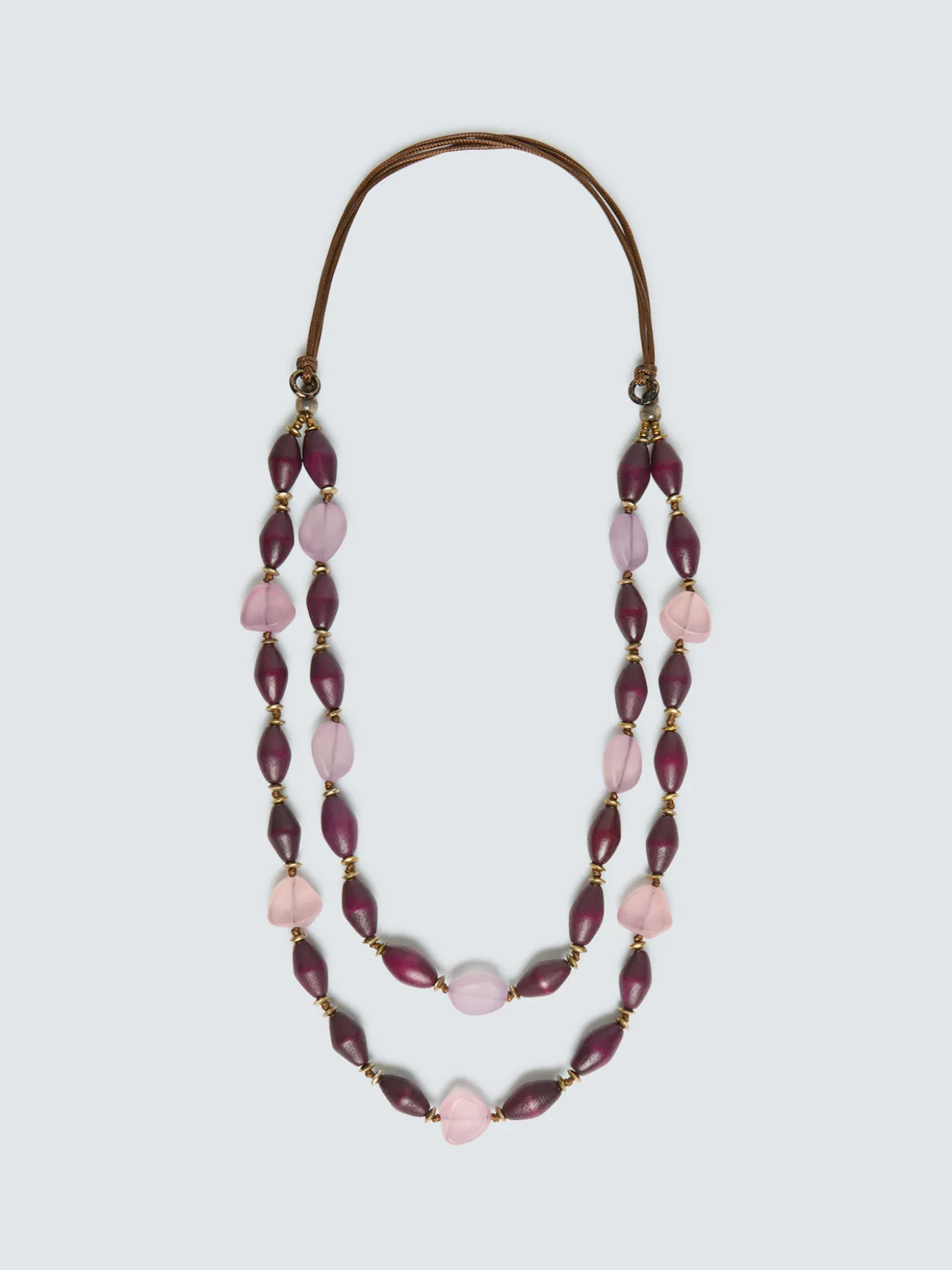 Collana doppio filo con perle miste