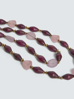 Collana doppio filo con perle miste