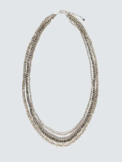 Collana lunga a tre fili con cristalli