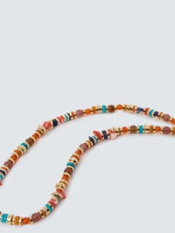 Collana lunga con perline multicolore