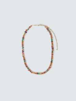 Collana lunga con perline multicolore