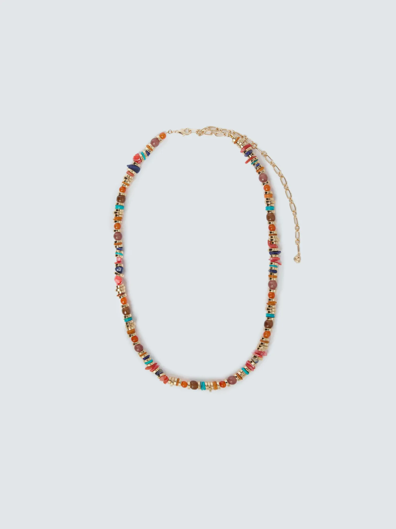 Collana lunga con perline multicolore