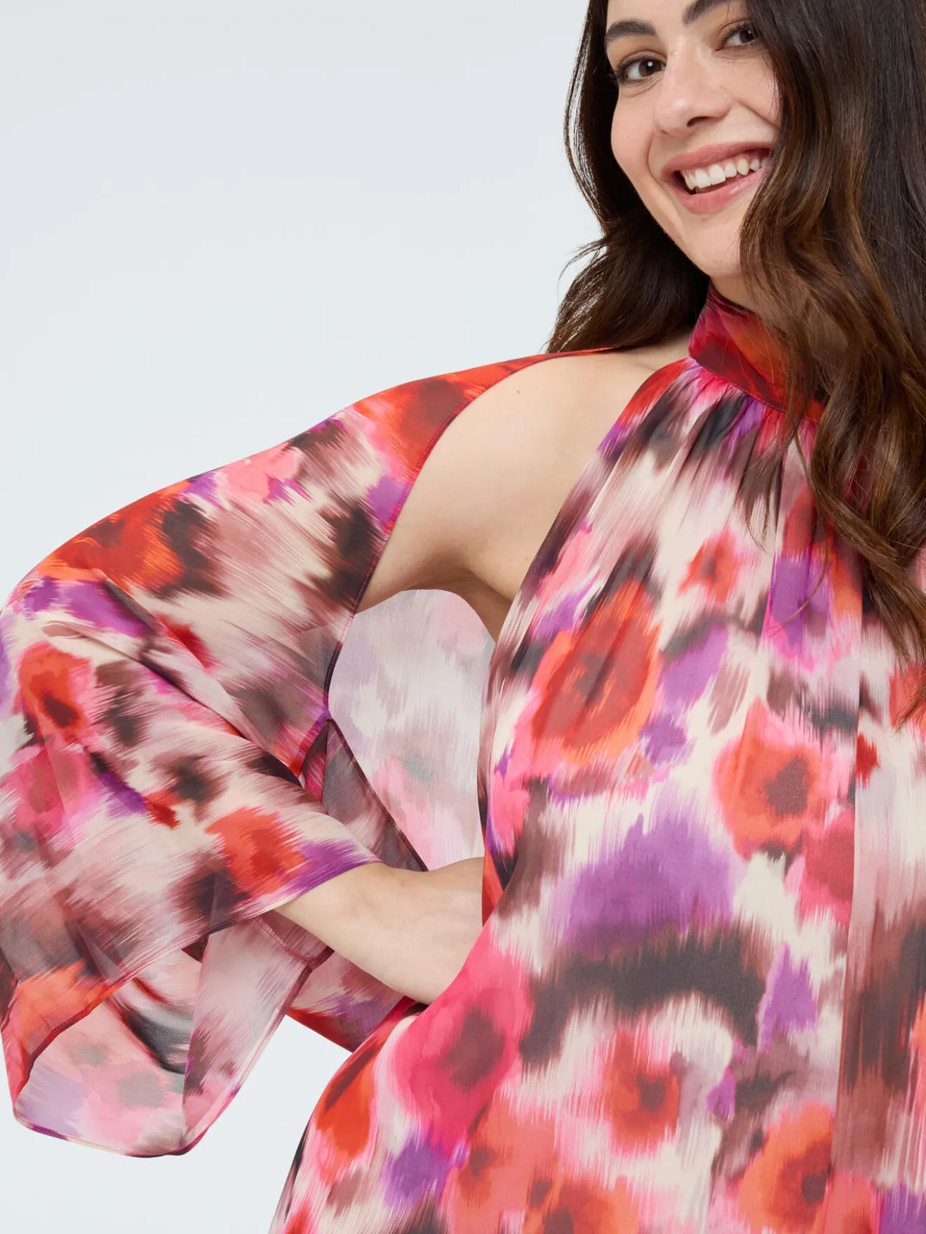Coprispalle in georgette con stampa
