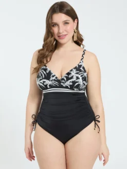 Costume intero con stampa tropicale