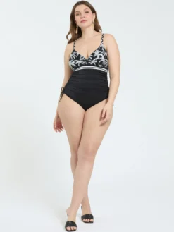 Costume intero con stampa tropicale