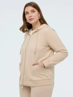Felpa aperta con cappuccio e zip